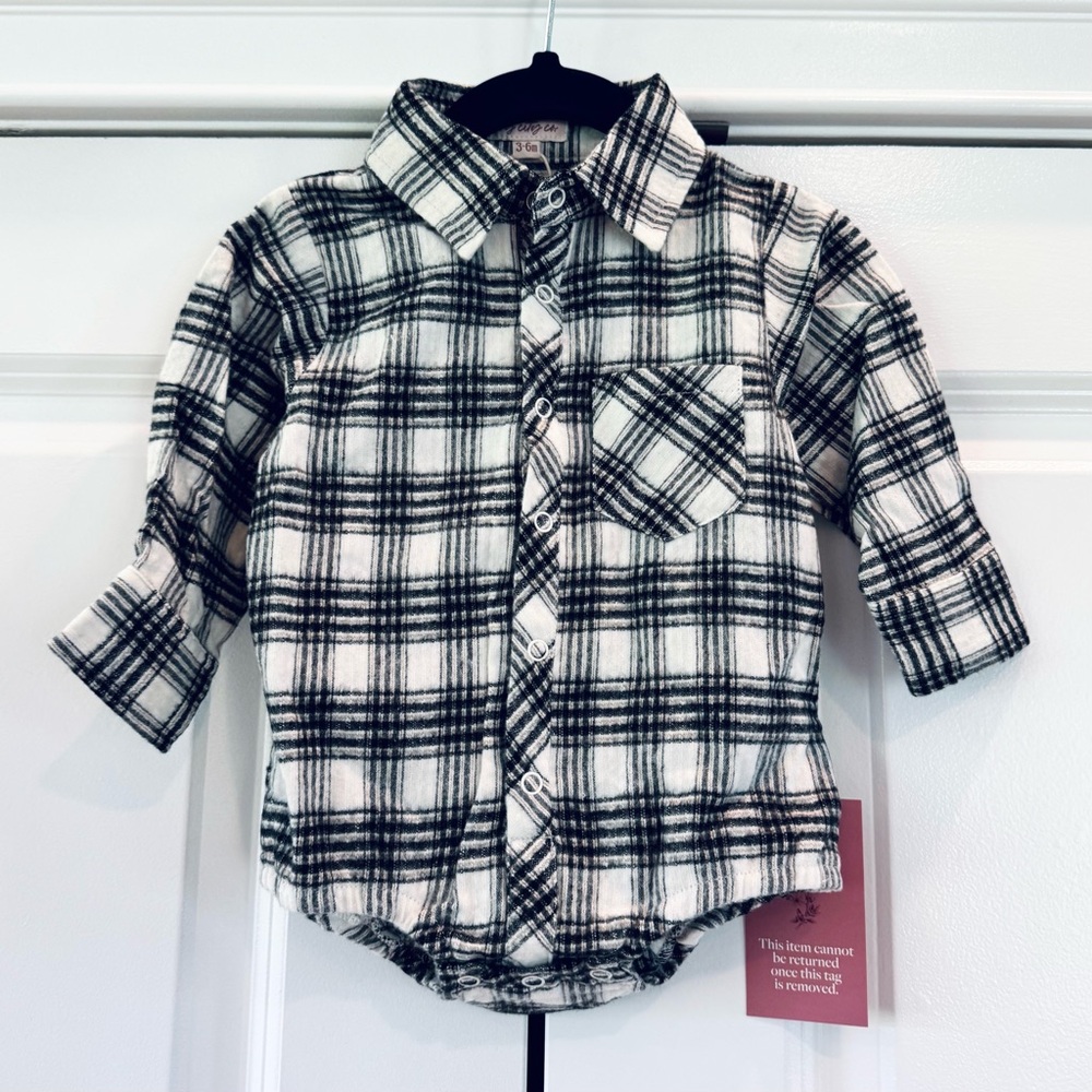 Ivy City Co Baby John Shirt Genevieve Plaid Family Matching Christmas 3-6 Months